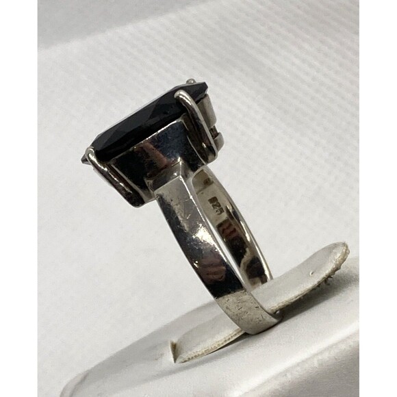 Dark Brown Smoky Quartz Solitaire Ring Size 9 Sterling Silver 925 Ring 7g - Picture 3 of 13
